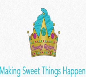 Colorful crown with "Candy Reign" text.