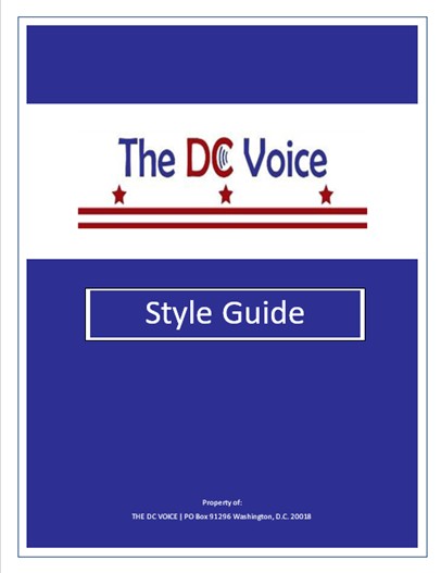 The DC Voice Style Guide cover page.