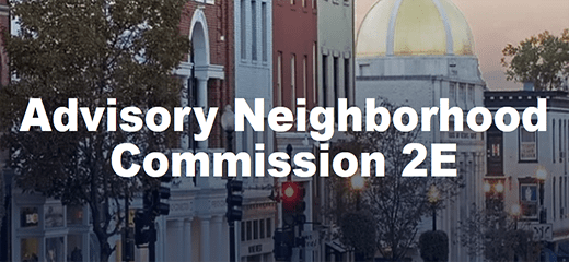 Advisory Neighborhood Commission 2E banner over street