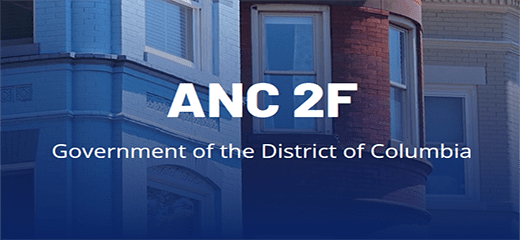 ANC 2F District of Columbia banner over rowhouses