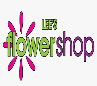 Lee's Flower Shop logo with pink petals