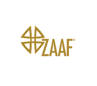 ZAAF gold logo with geometric emblem