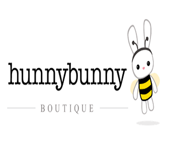 Hunnybunny Boutique logo with cute bee bunny